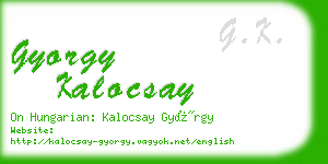 gyorgy kalocsay business card